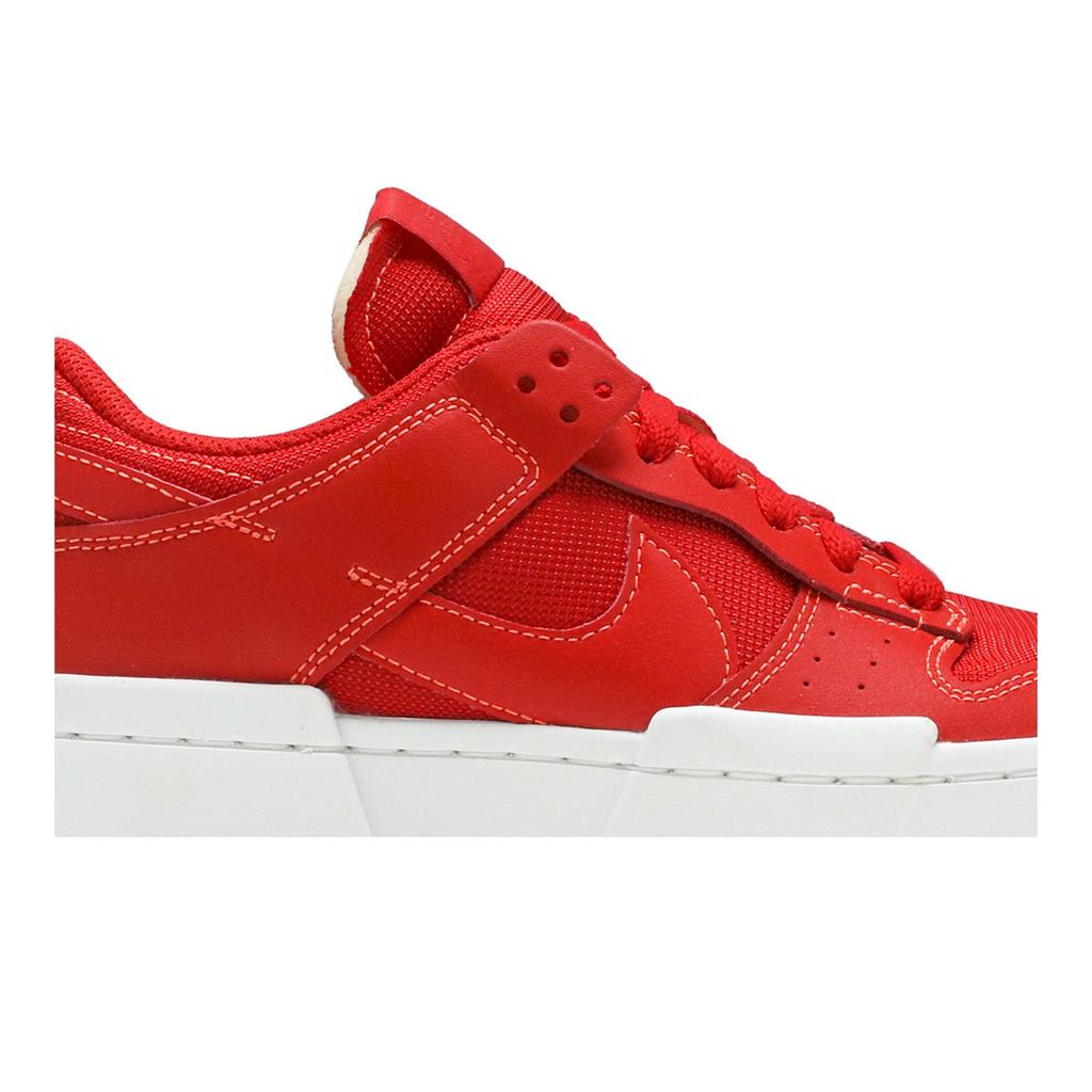 Nike Womens Dunk Low Disrupt 'Red Gum' (women's sizes) Summit White / Gym Red Skateboard Shoes CK6654 600