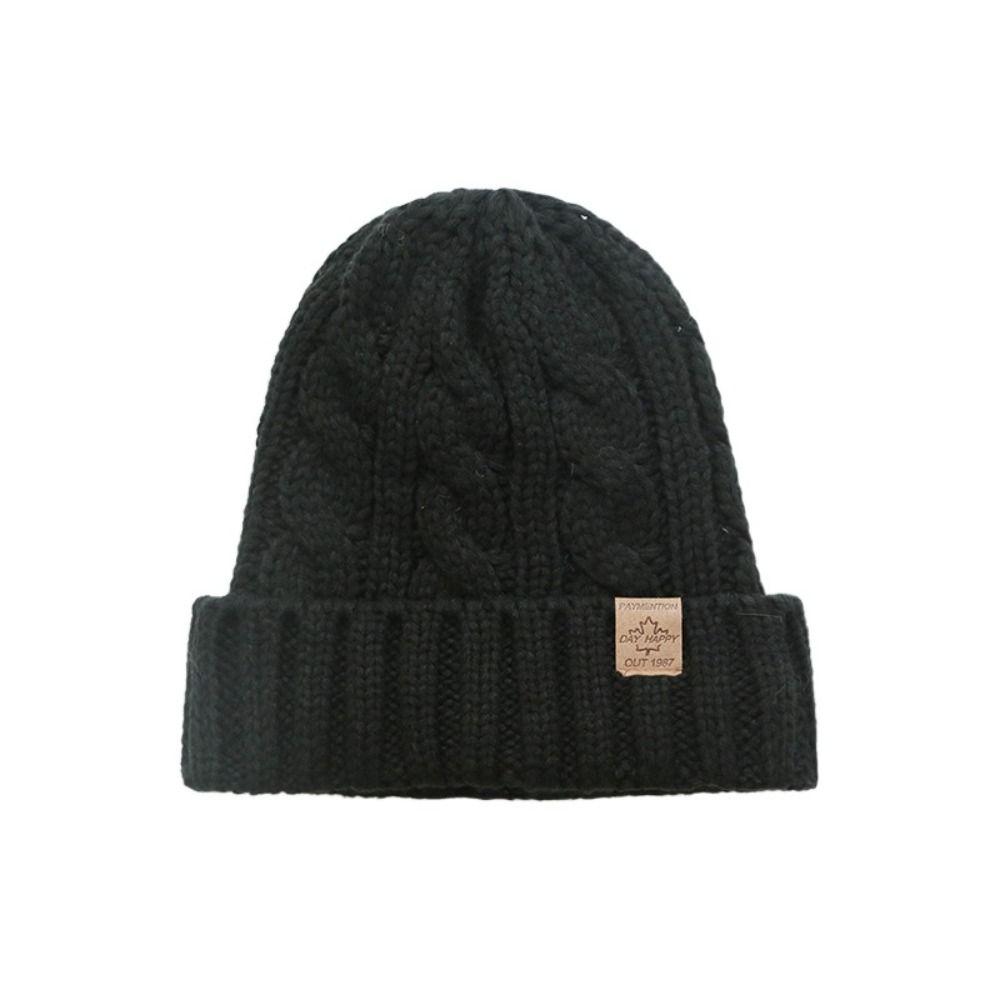 

Теплая вязаная шапка зимняя плюшевая шапка мягкая шапка-пуловер для улицы чёрный