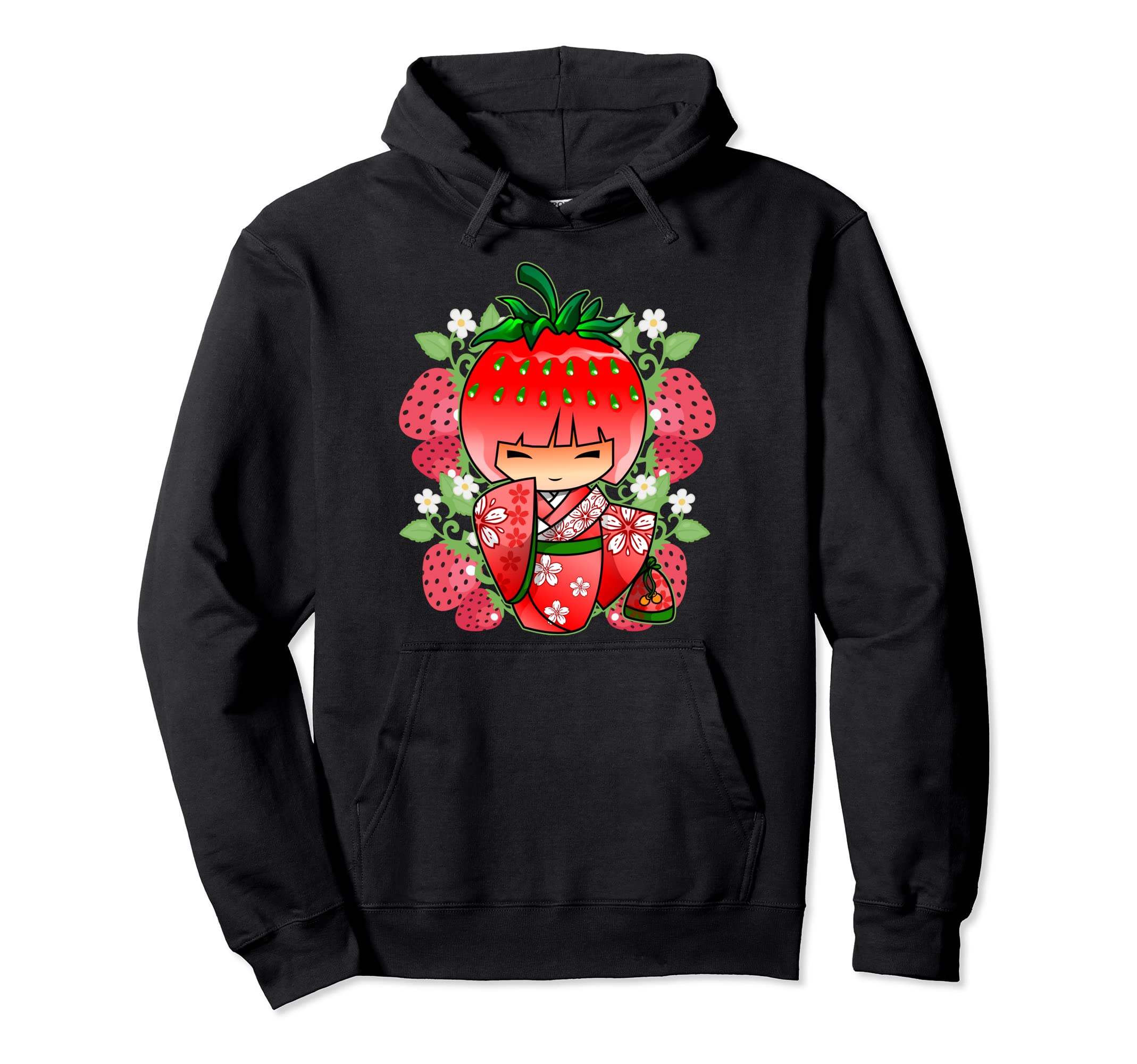

Kokeshi Doll Strawberry Japanese Beauty Lover Hoodie чёрный