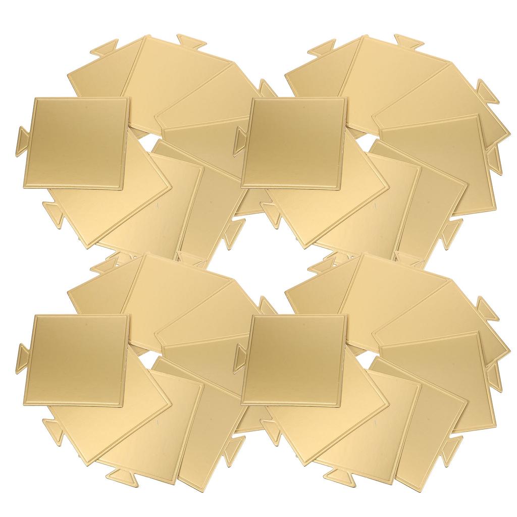 100 Ark Gulddekor Tårtbricka Mat Kartongskivor Bakpapper Displaybaser