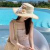 Boho Lace Flower Straw Hat Wide Brim UV Protection Cap Fashion Women's Sun Hats  Summer