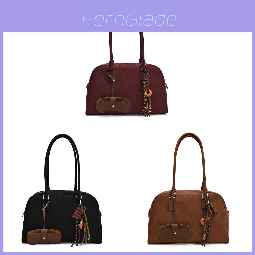 Boston Bag Small Pu Crossbody With Zipper Pocket For Daily Use