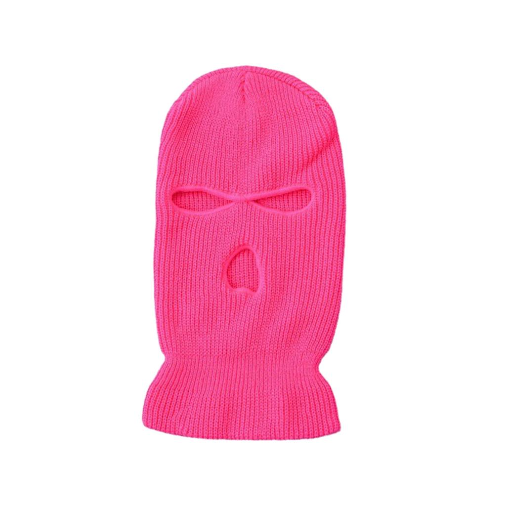 Motorcycle Windproof Full Face Knit Hats Custom SkiMask Men Warm Wool Balaclava Embroidery Winter Hats Knitted 3 Holes Ski Mask