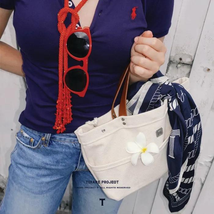 TIRARE-1927 Canvas Italy-buttero Strap Tote Bag _ Ivory (M)