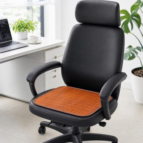 Cooling Bamboo Seat Mat, Breathable Chair Mat, Summer Cool Seat Pad with Anti-Slip Bottom for Office And Dining Chairs