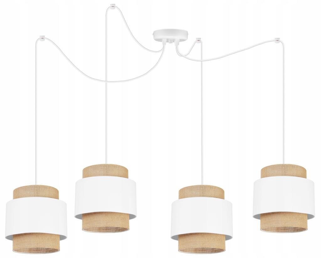 Hanging Lamp, Ceiling Chandelier, Lampshade, Boho Juta