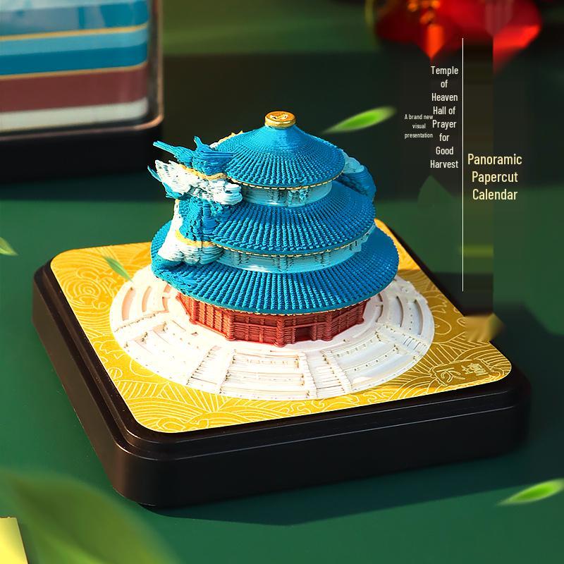 2026 Laojun Mountain 3D Paper Sculpture Tear-Off Calendar and Memo Pad Ornament, Perfect Cultural and Creative Gift for Company Annual Meetings.