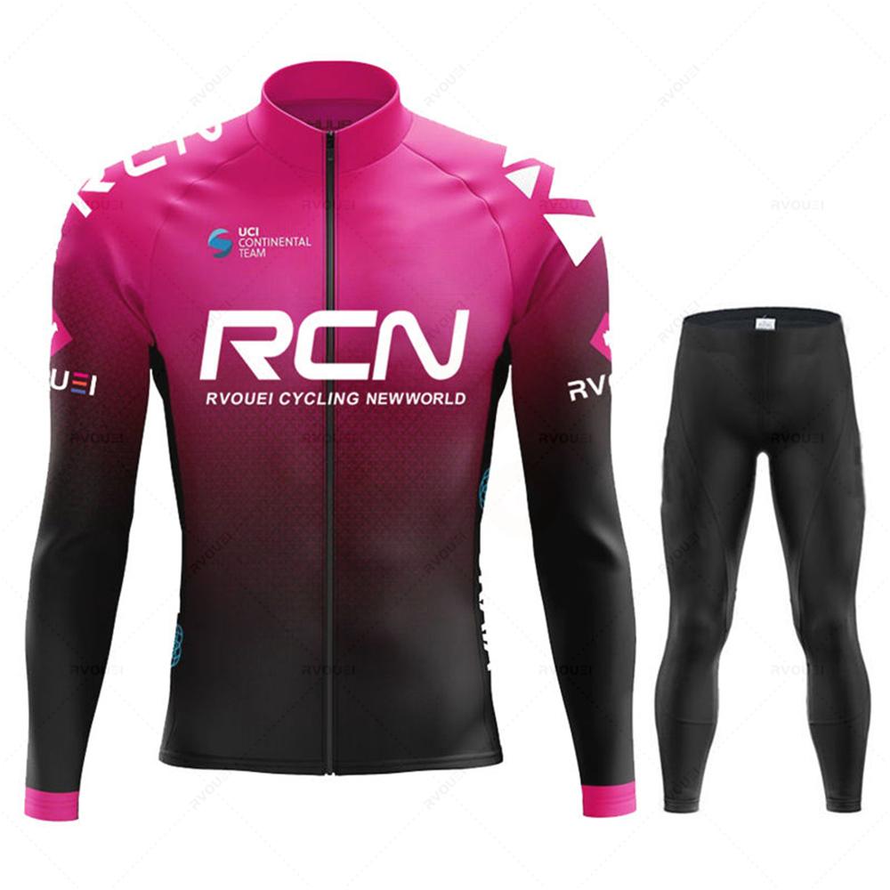 2025 Rcn Autumn Cycling Jersey Set Bicycle Sportwear Suit MTB Uniform Ropa Ciclismo Road Bike Clothing Bicicleta Long Bib Pants