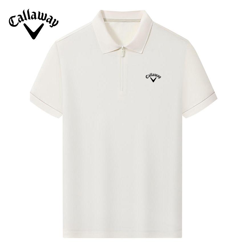 Callaway Vară 2025 Cămașă Polo cu Guler Rabatabil, Stil Sportiv Business Casual de Golf Brodat, Fermoar Invizibil