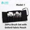 Noble Women Luxury Professional Makeup Artist Brush Set Tools Cruelty Free 26 Pcs White Natural Hair Makeup Brush Set with Pouch