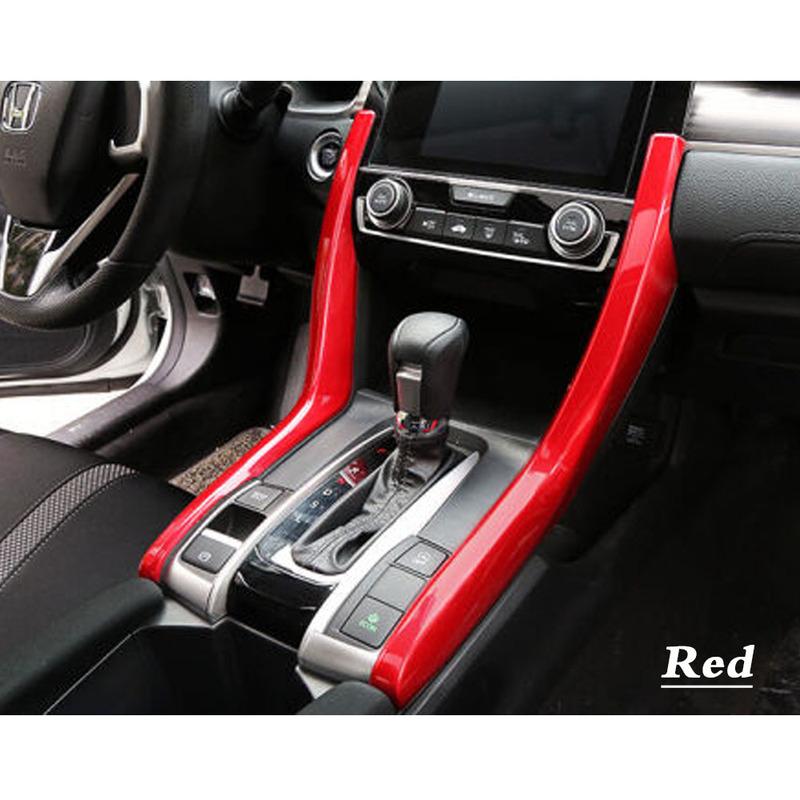 Car Cover ABS Plastic Interior Middle Front Shift Stall Paddle Cup Lamp Trim For Honda Civic 10th 2016 2017 2018