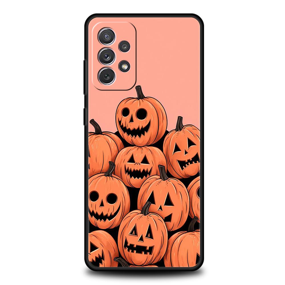 Leaves Fall Fox Pumpkin Case For Samsung Galaxy A24 A12 A14 A32 A50 A70 A20E A20S A10S A22 A30 A40 A34 A54 A42 A52 5G A72 Cover
