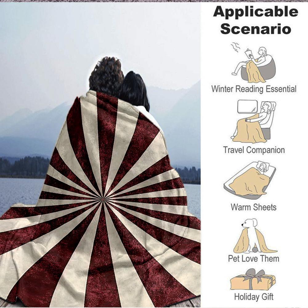 1pc Sunburst Stripes Blanket, Lightweight Flannel Throw Blanket for Sofa, Bed, Travel, Camping, Living Room, Office, Couch, Chair, and Bed