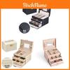 Leather Jewelry Box With Lock And Mirror For Gift Jewelry Storage