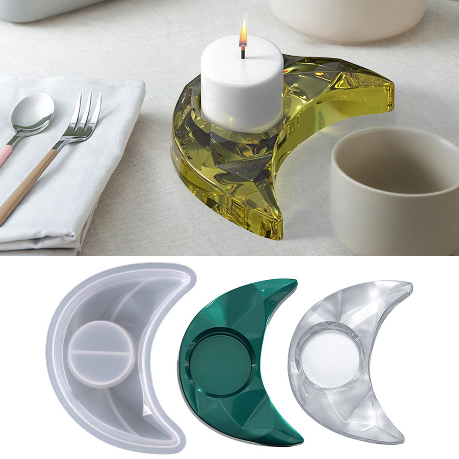 

Moon-shaped Mold Resin Casting Candle Holder Silicone Mold Suitable for Epoxy Resin Diy Candle Holder Family Table Decor