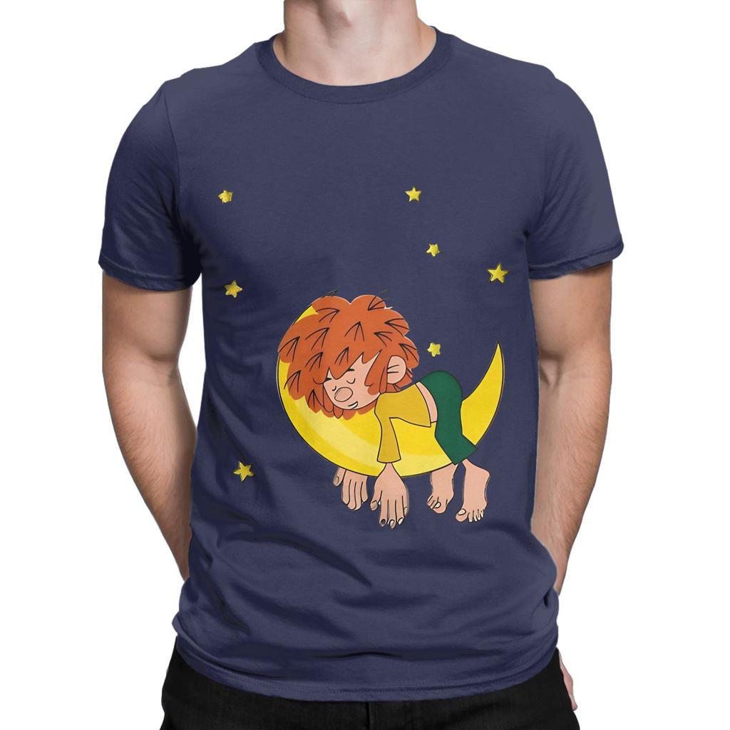 Pumuckl Dorme Sulla Luna Divertente Maglietta 100% Cotone Pumuckl Top Magliette Per Unisex