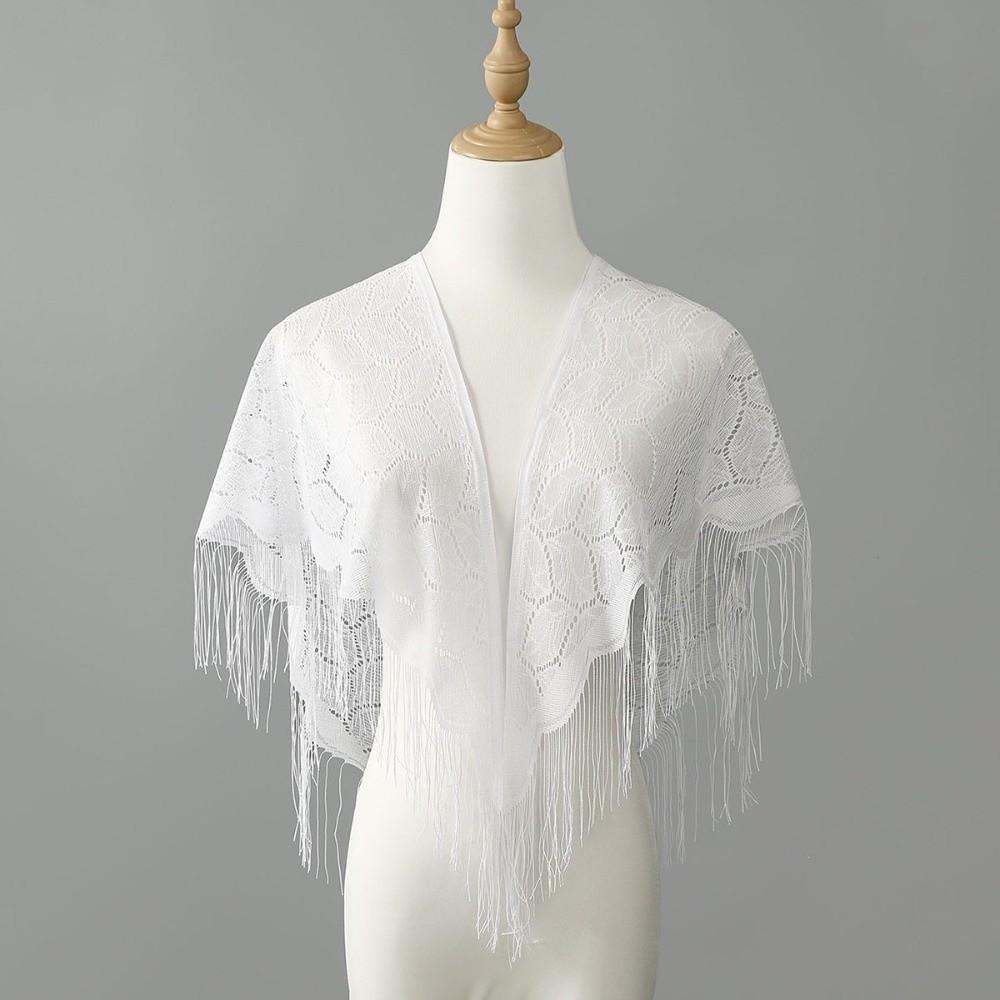 

Transparent Triangle Scarf Hollow Mesh Prayer Shawl Elegant Wedding Party Shawl 01