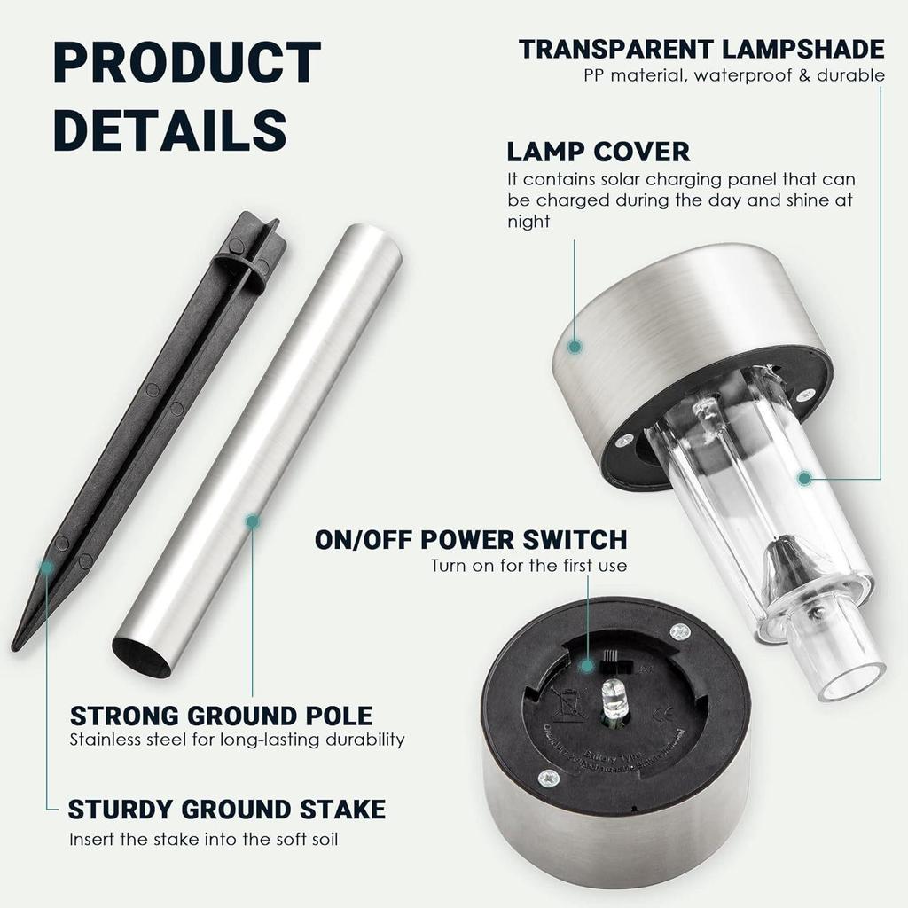 LED Solar Outdoor Garden Tube Lights - Induction Street & Landscape Atmosphere Lighting