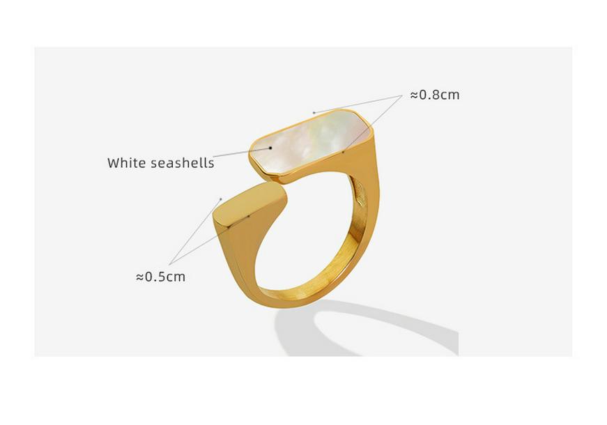 European-American Retro Fashion White Pearl Open Ring, Women's 18K Gold-Plated Titanium Steel Jewelry