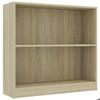 VidaXL Bibliothèque chêne sonoma 80x24x75 cm bois d'ingénierie, étagère, bibliothèque, étagère de rangement, meuble de 800894