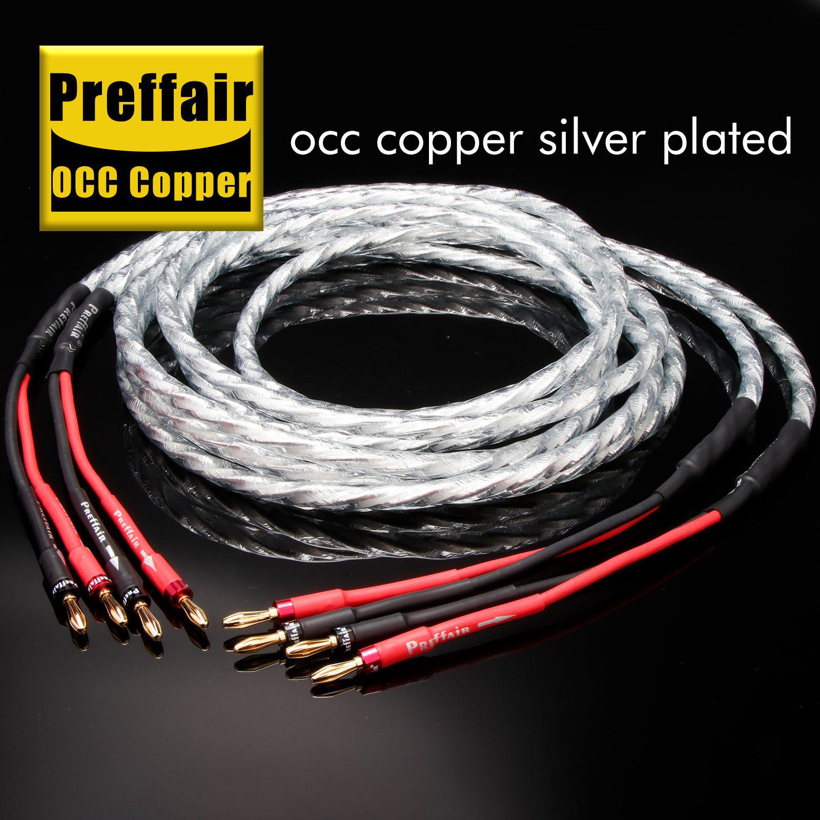 

Preffair L308 HiFi Audiophile Single Crystal Copper Silver-Plated Speaker Cable 0.5m pair