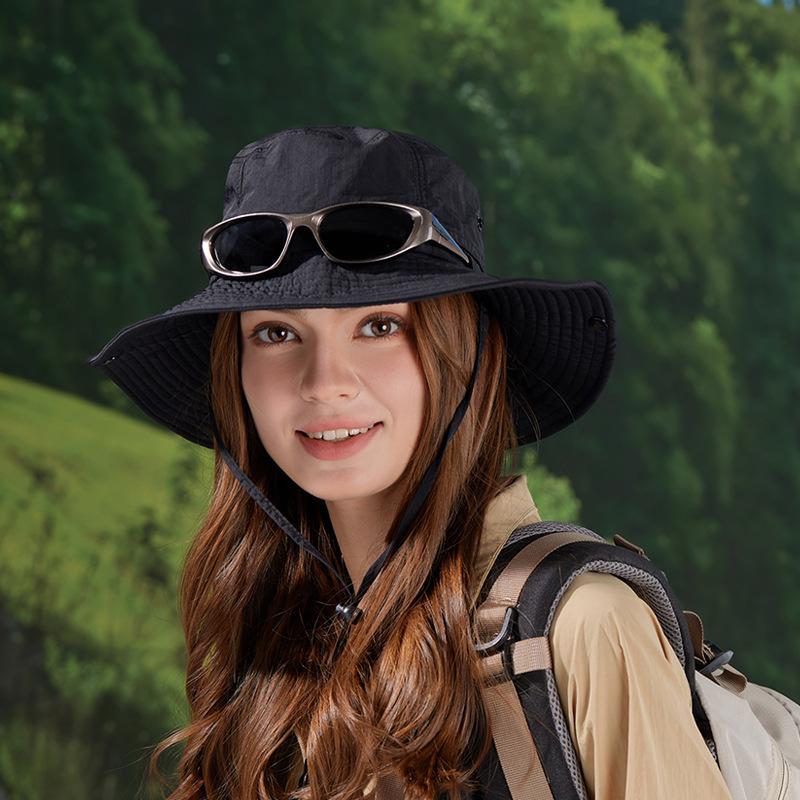 Summer big brim sunscreen hat outdoor mountaineering fishing visor quick drying waterproof bucket hat fashion hat women