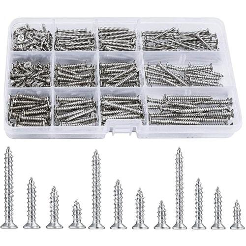 TAORAYO Self-Tapping Screws, Wood Screws, Truss Head Self-Tapping Screws, Wood Screw Set, Screw Nails, Truss Head Self-Tapping Screws, Cross Recessed