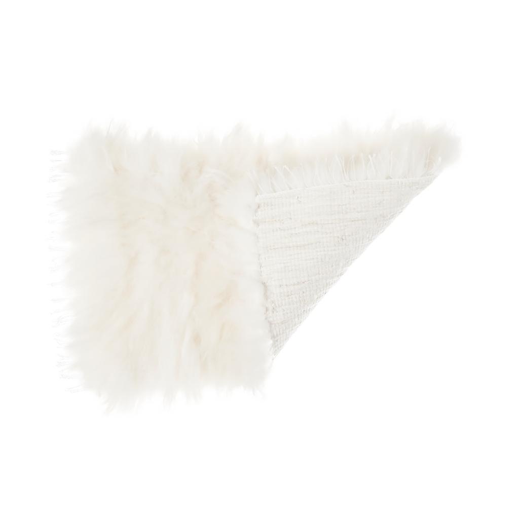 Tkany dywan z owczej skóry Premium Biały długi włos r. 60x100