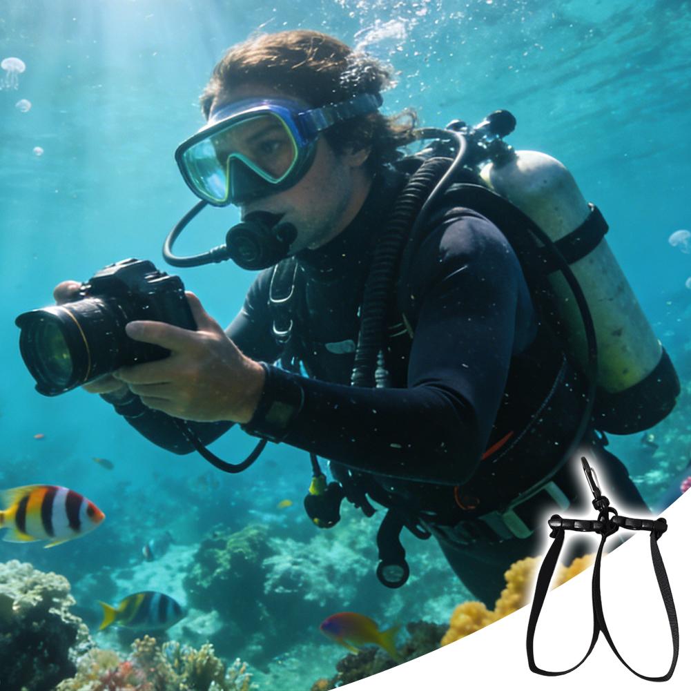 Scuba Diving Fin Mask Holder with Swivel Clip - Flippers Keeper Quick Release Buckle Webbing Strap for Diving 3