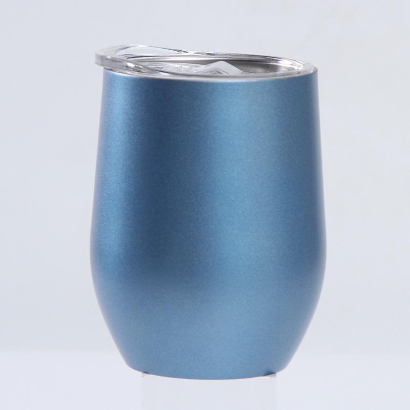 12oz Eierschalenförmiger U-förmiger Edelstahl-Vakuum-Weinbecher mit Bauchdesign