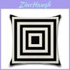 Elegant Black White Geometric Waves Cushion Cover For Home Bed Decoration