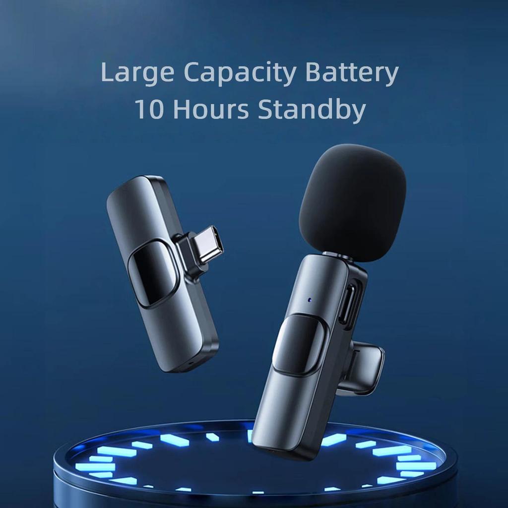KOVOL Wireless Lavalier Microphone, Recording, Short Videos, Portable Microphone with Two Mics, Compatible with Apple And Android, Type-C