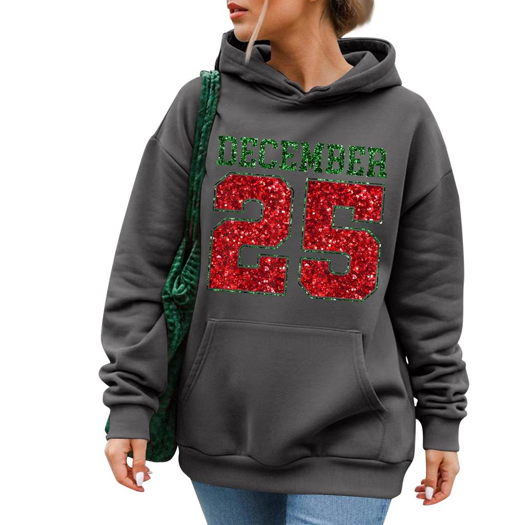 Damska Moda Casual Długi Rękaw Drukowany Okrągły Dekolt Bluza Pulowerowa