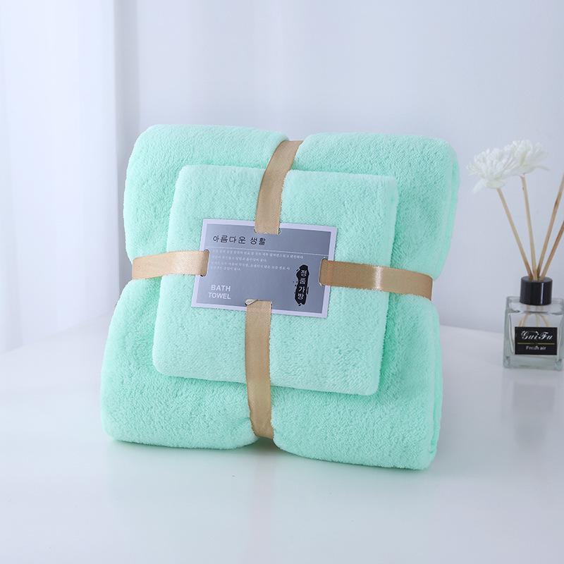 Thickened towel Solid color child and mother set towel Bath towel Soft and absorbent household towel No hair loss