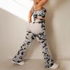Tie-Dye Yoga Set: Women's Two-Piece High-Waist Training Pants & Flared Tank Top