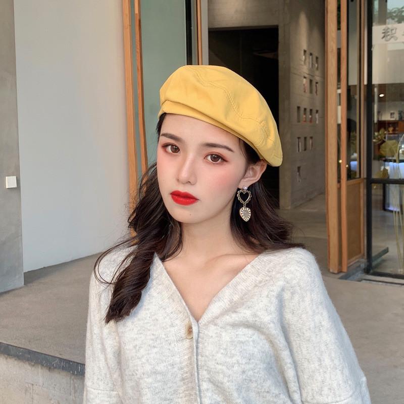 Chic Summer Black Beret For Women Lightweight Vintage Korean Fashion