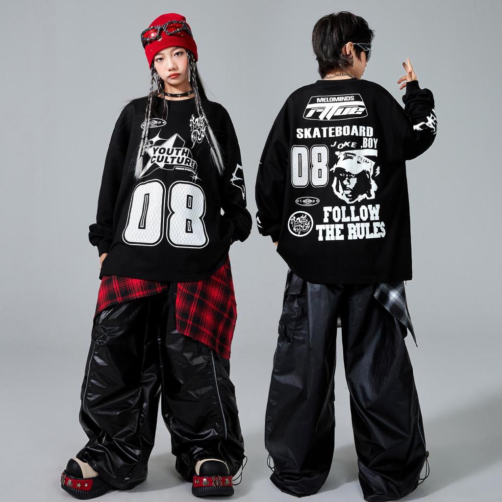 Modne ubrania Hip Hop dla dzieci - Chłopców i Dziewcząt - Fajny Streetwear na występ Sylwestrowy