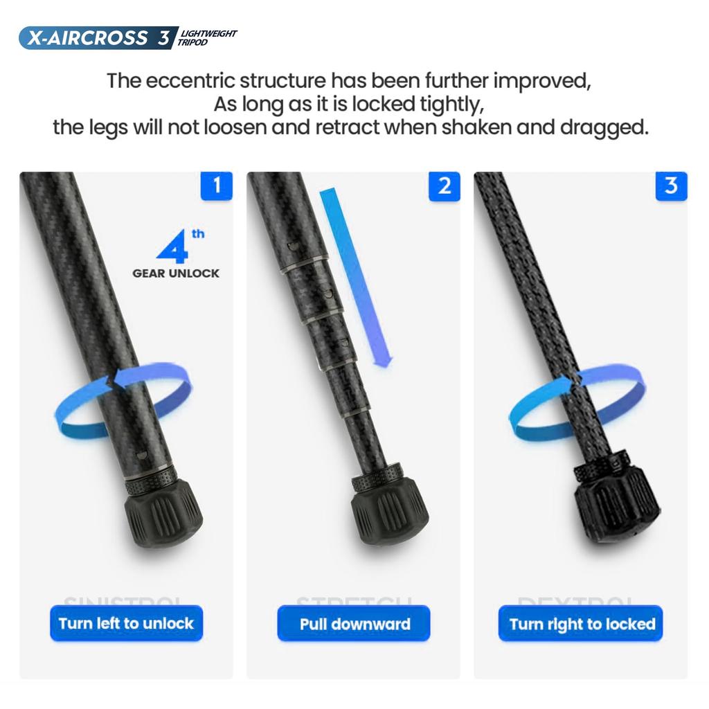 Fotopro 152CM Carbon Fiber Tripod 360 Degree Ball Head Lightweight Camera Tripod with Quick Release Plate Travel Tripod Folding Height Only 36CM Max