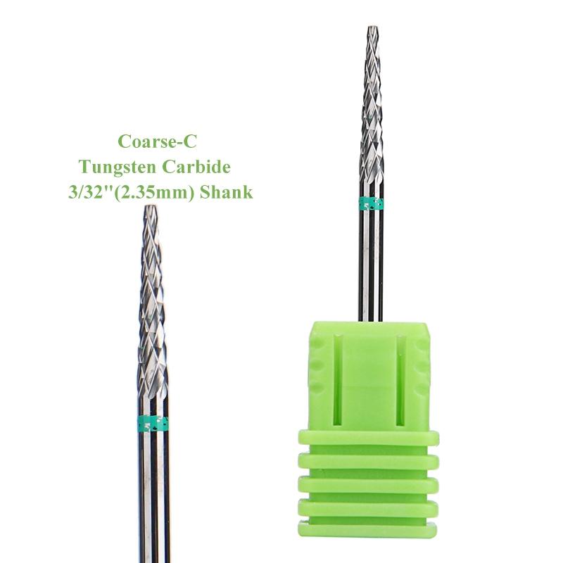 1PCS Tungsten Carbide Cone Nail Drill Bit 3/32" Rotary Burr Bits For Manicure Electric Drill Accessories Nail Milling Tool