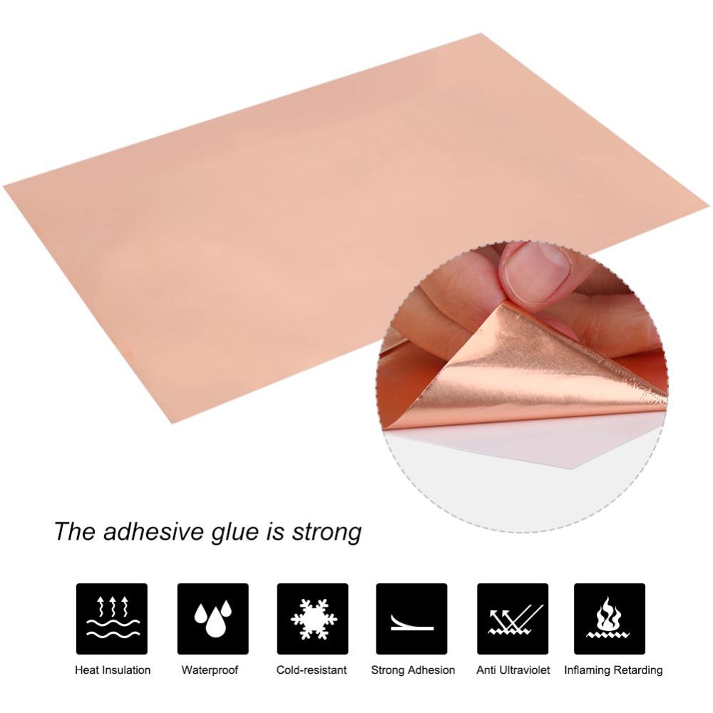 10Pcs 30x20cm Copper Foil Tape Single Side Conductive Copper Foil Sheet Shielding Tape For Guitar