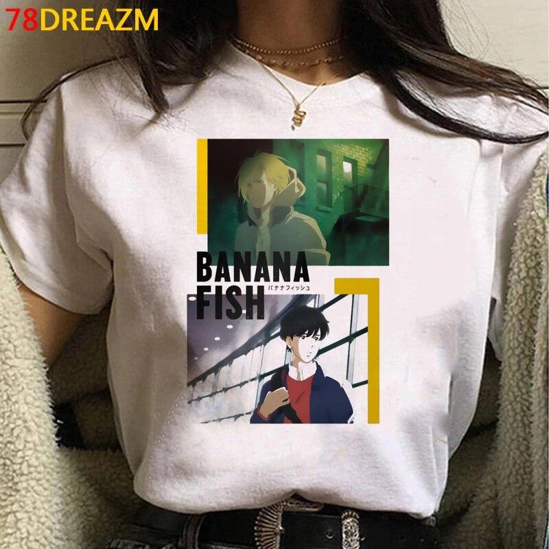 Compre Banana Fish clothes tshirt male 2021 couple clothes