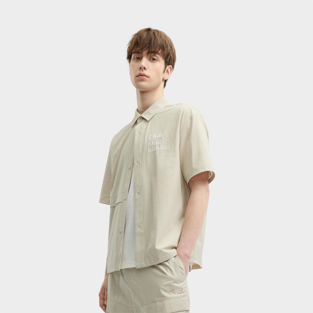 New FILA ORIGINALE Shirt Men's Cactus Gray/Pink F11M429402FLP