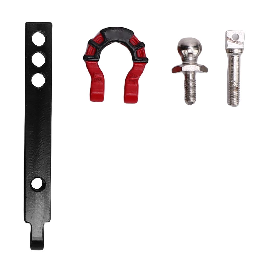 Metal RC Trailer Hitch Tow Hook High Strength Alloy Trailer Hitch Receiver for 1 8 1 10 RC Crawler Accessories Red