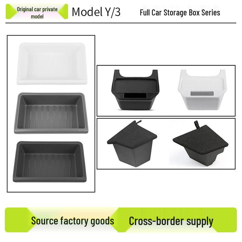 Fits Refreshed Tesla Model Y/3 Under-Seat Storage Box and Rear Trunk Side Storage Boxes