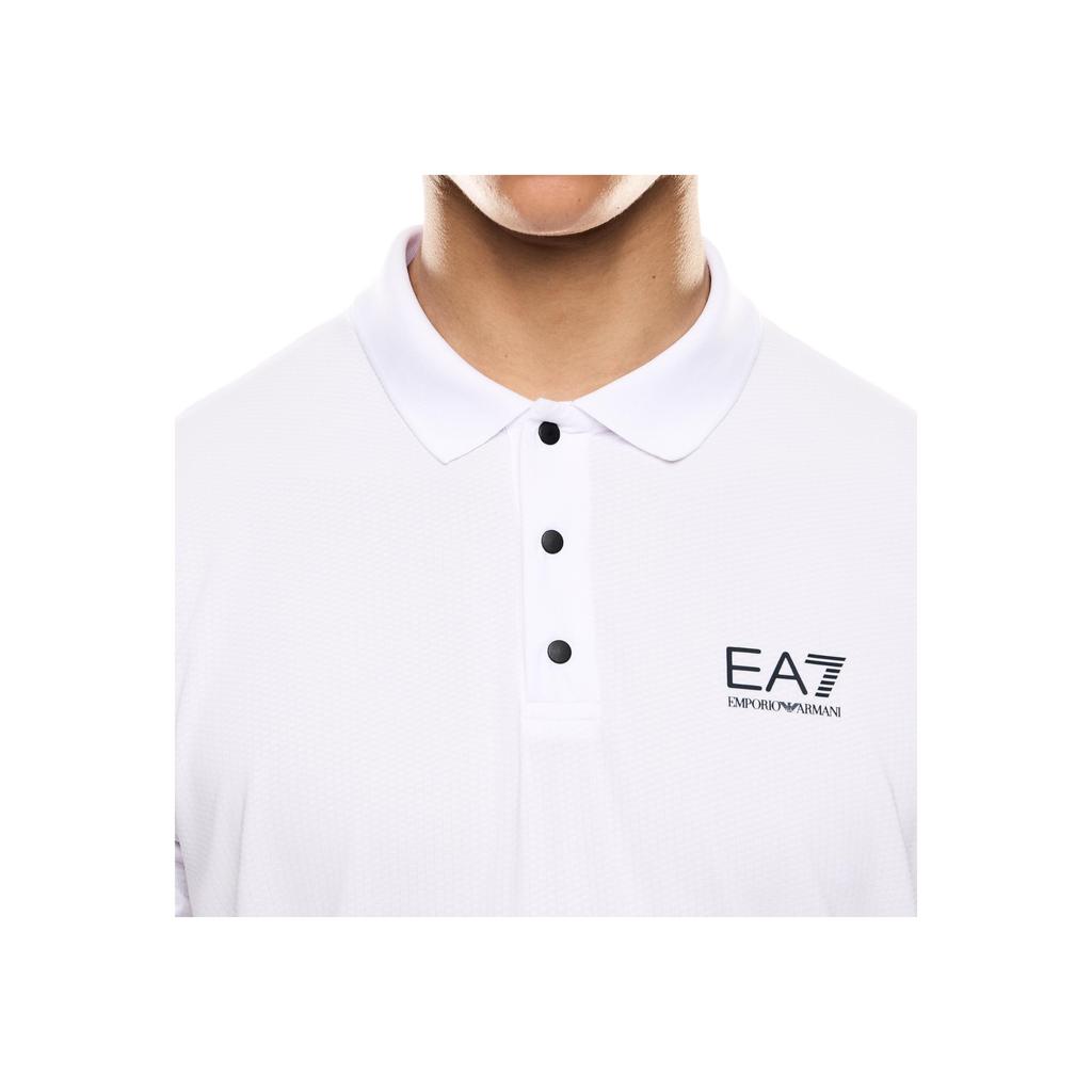 Emporio Armani EA7 Two-Tone Logo Button Short Sleeve Polo Shirt Men tops White 7M000168-AF13755-U0002
