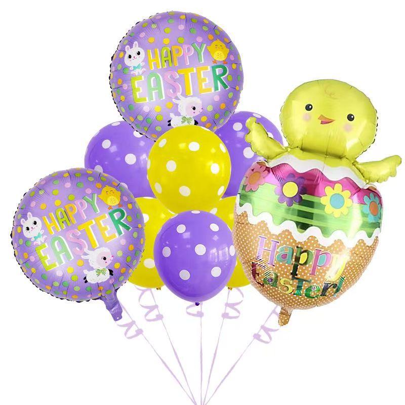 Easter Balloon Decorations Kit Bunny & Egg Cartoon Design, Party & Home Easter Decorations Set