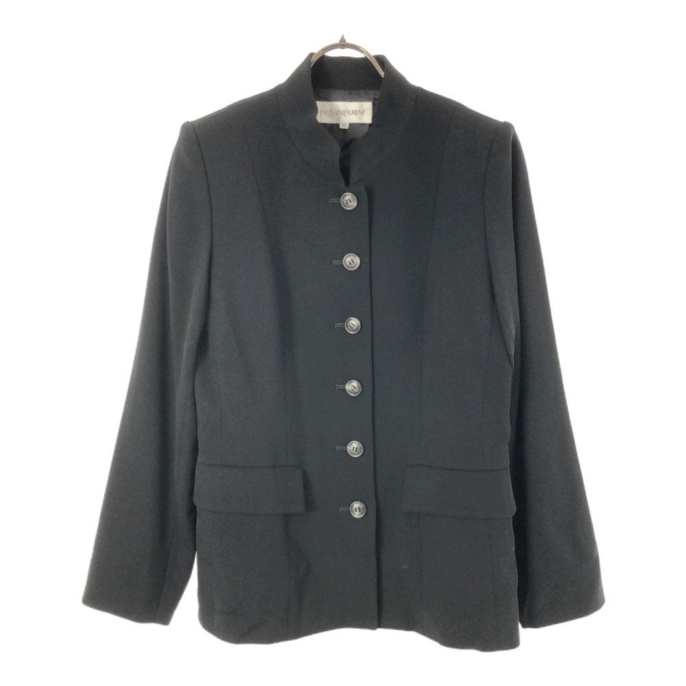 

YVES SAINT LAURENT сделано в Японии Куртка из шерсти со стойкой 38 черный Женская Б/У