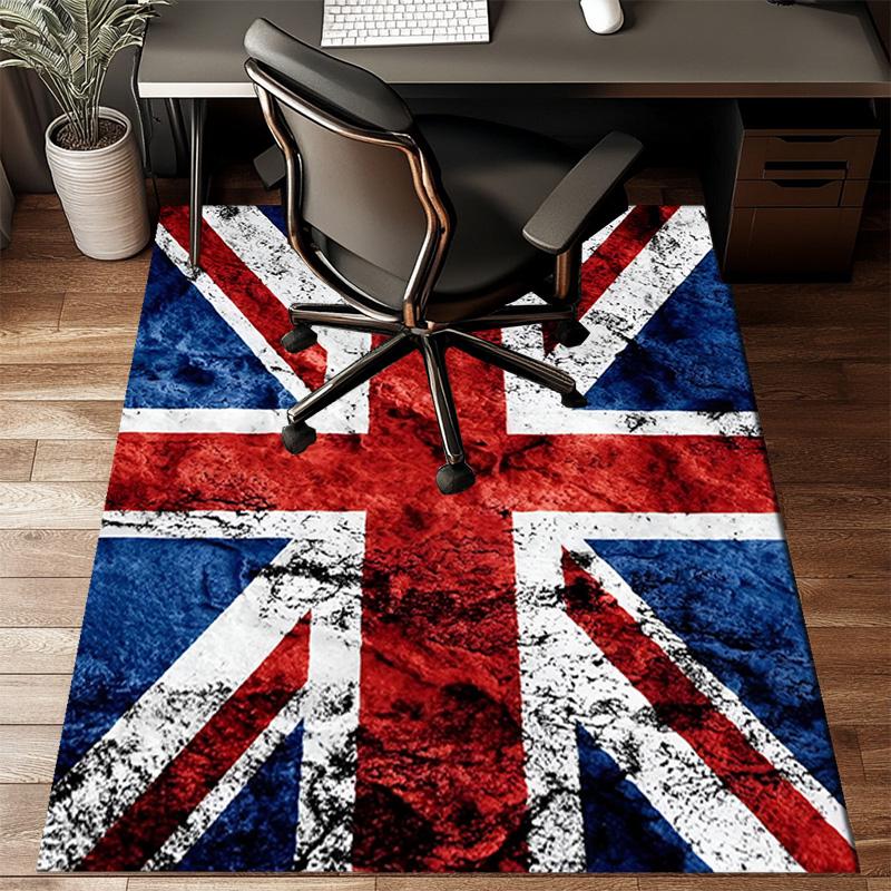 British Flag Artwork Rug Office Floor Mat - Machine Washable for Bedroom, bedroom, livingroom, Room Decor Fan Gifts Christmas