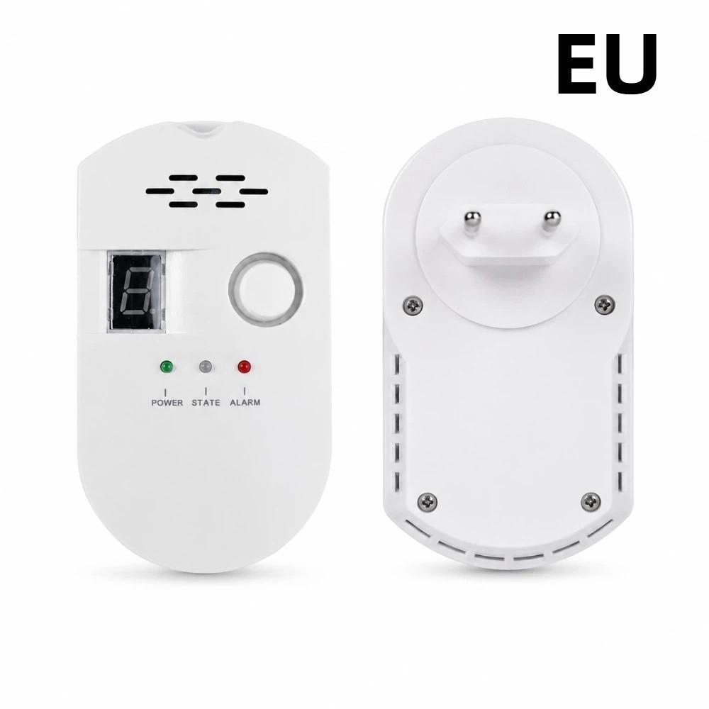 Digital Display Gas Detection System Temperature Humidity Sensors Plugs & Play Gas Alarm Kitchen