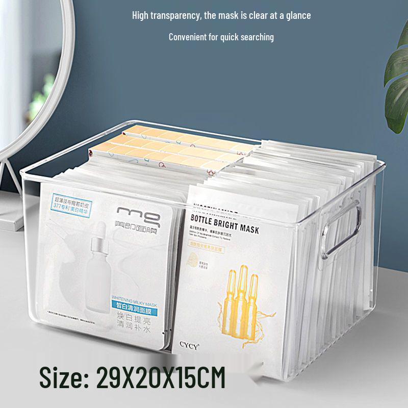 Organizator cosmetic transparent rezistent la praf cu capacitate mare pentru rujuri și produse de îngrijire a pielii